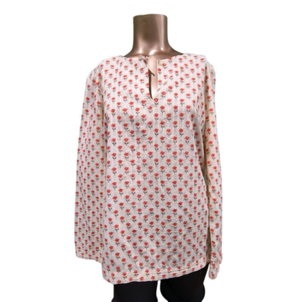 Hilfiger Floral Print Long Sleeve Tunic - Cream and Orange‎ - Size 6